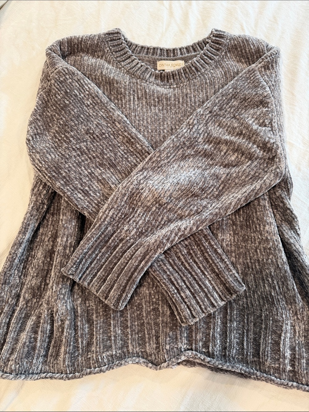 Cynthia Rowley Gray Ribbed Sweater